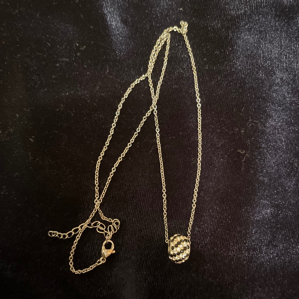 Black and white crystal necklace